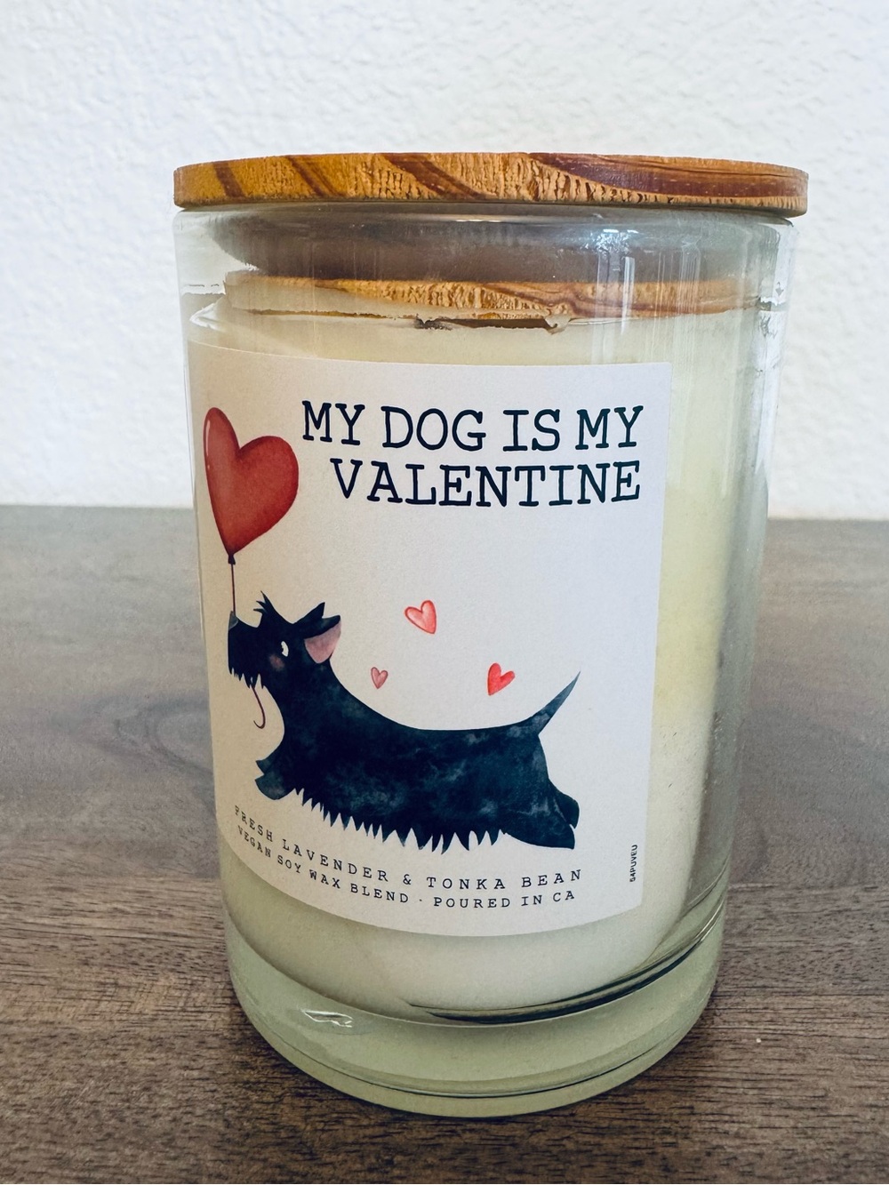 Dog is My Valentine Scottie Dog Lavender Bean Leoben Jar Candle